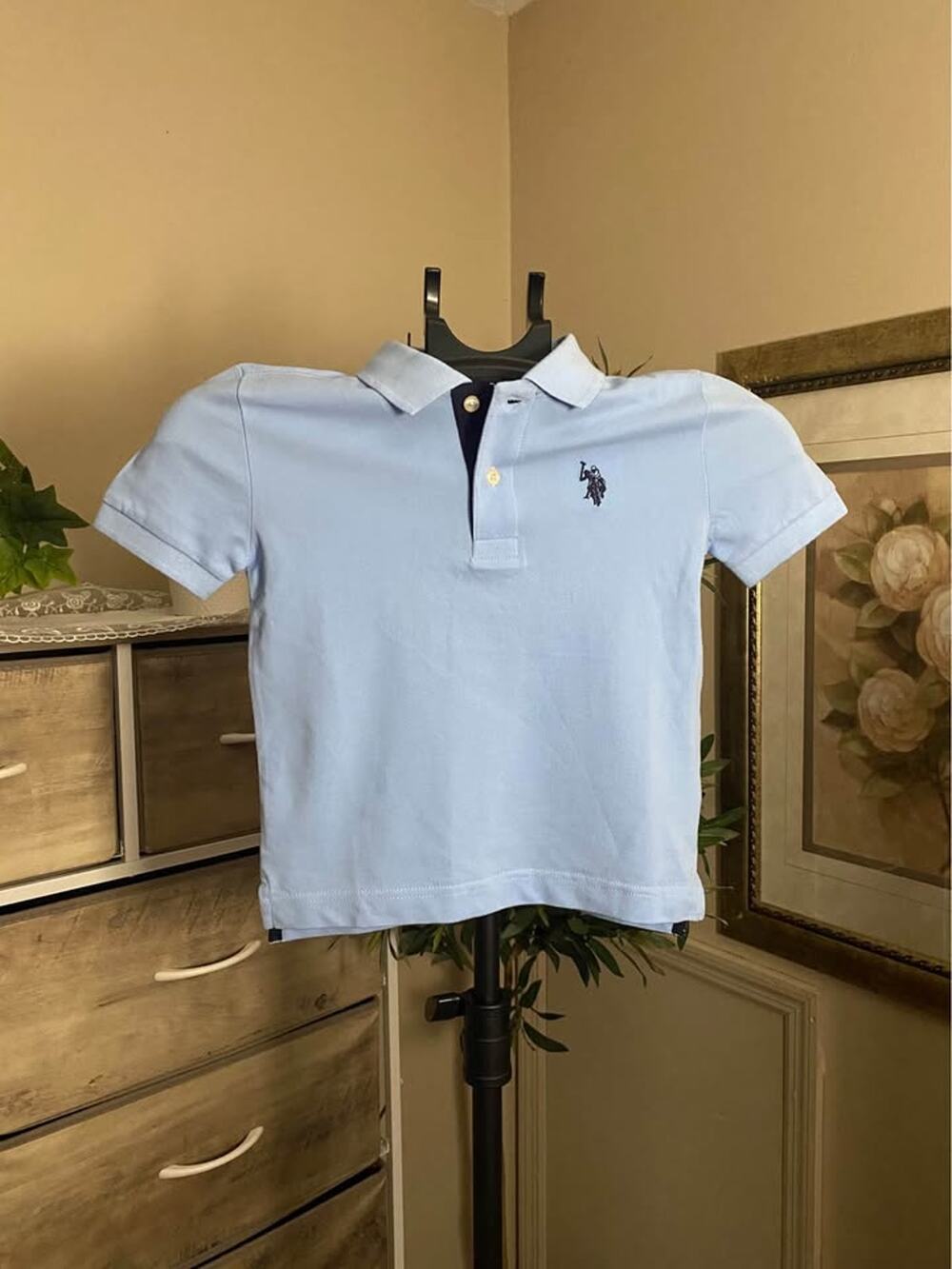 U.S. Polo Assn. Boys Light Blue Short Sleeve Polo Shirt – Size XS (4/5)